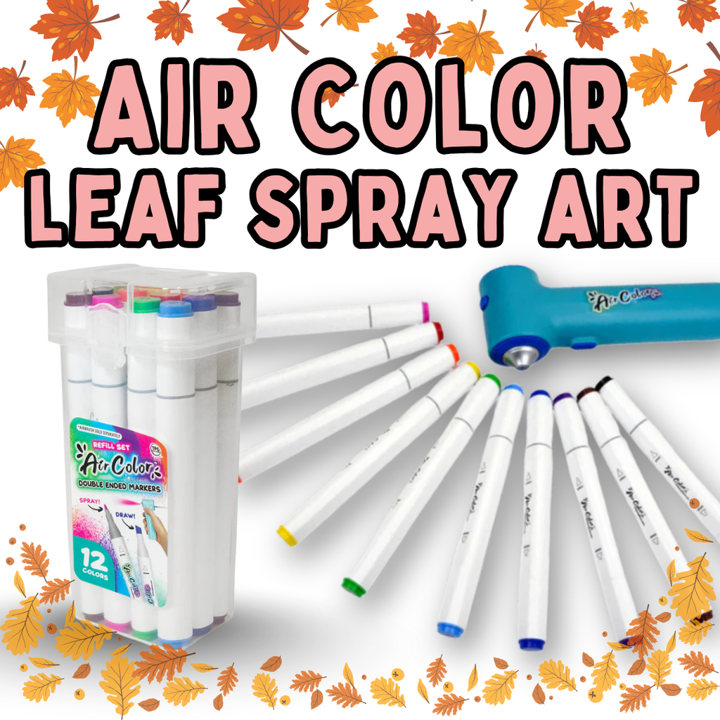 Colorful leaf spray art featuring various shades of air colors, creating a vibrant and dynamic visual effect.