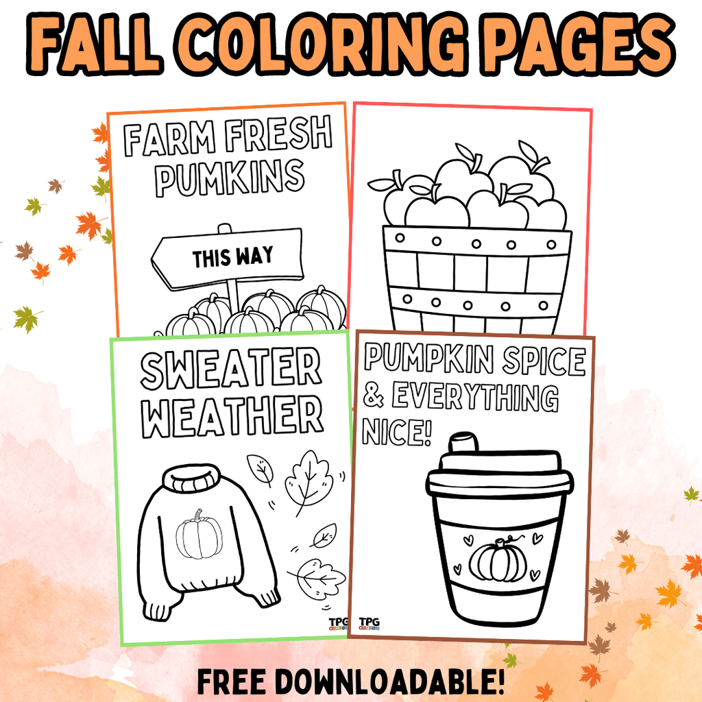 Color Your Way Through Fall with Coloring Pages- Free & Downloadable!