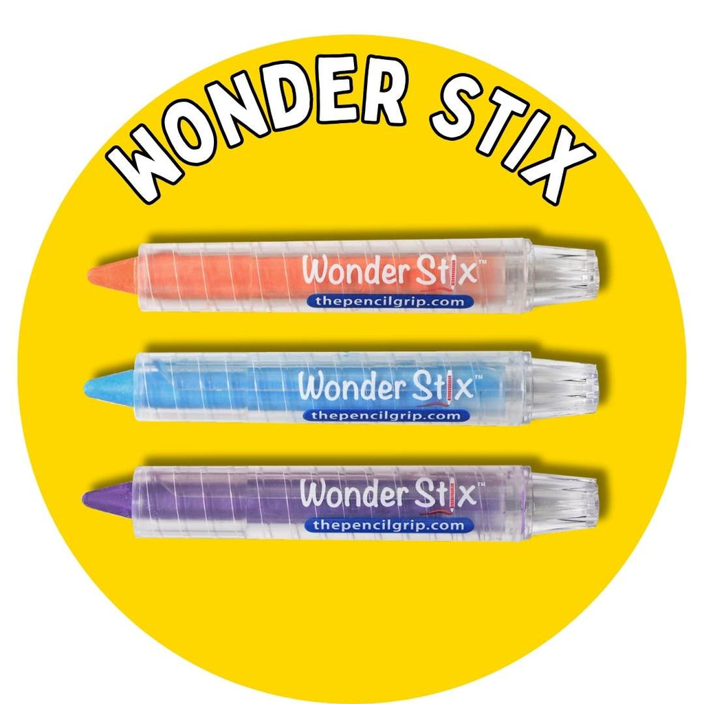 yellow circle with wonder stix in white text and 3 wonder stix in image