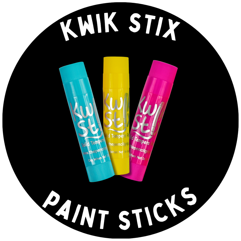 orange circle with kwik stix in white text and 3 kwik stix in image