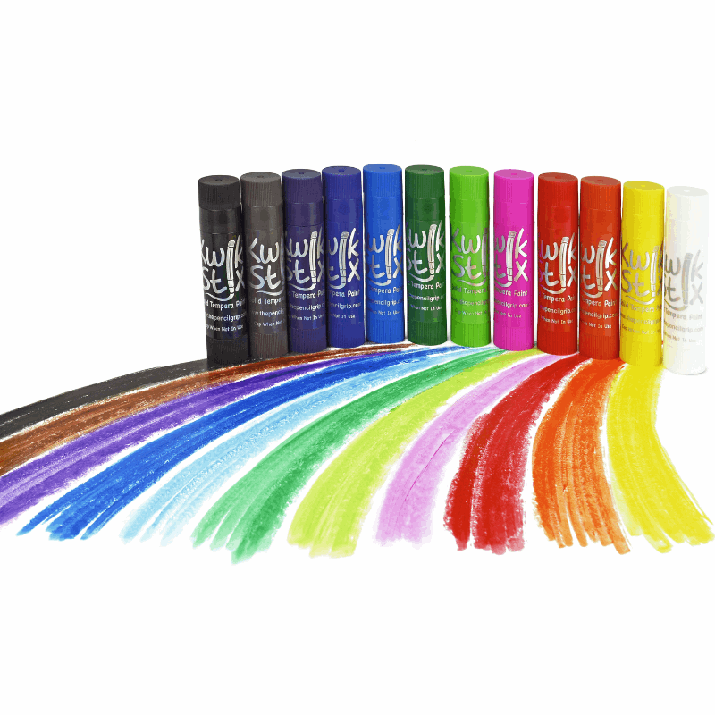 Kwik Stix Solid Tempera Paint Sticks, Set of 12 Classic Colors, crafts for kids