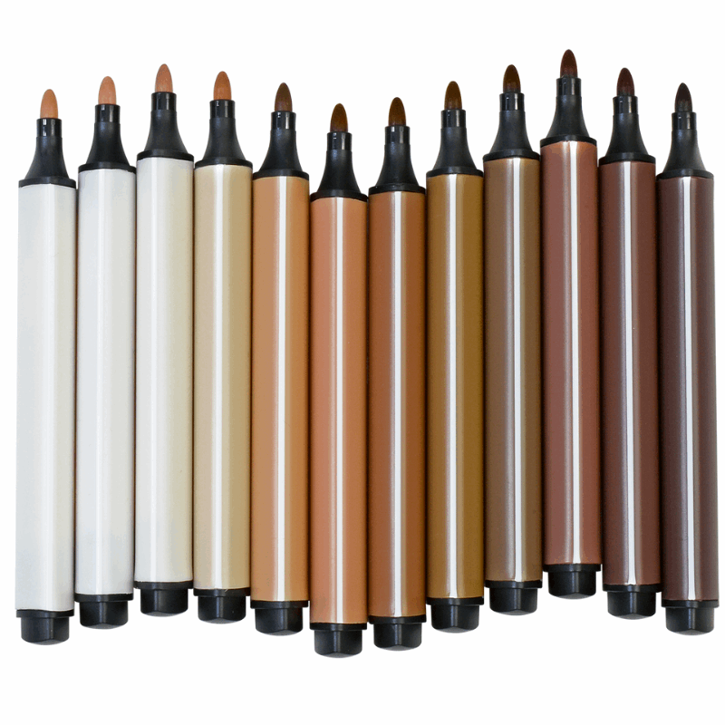 12 magic stix markers global skin tones with caps off