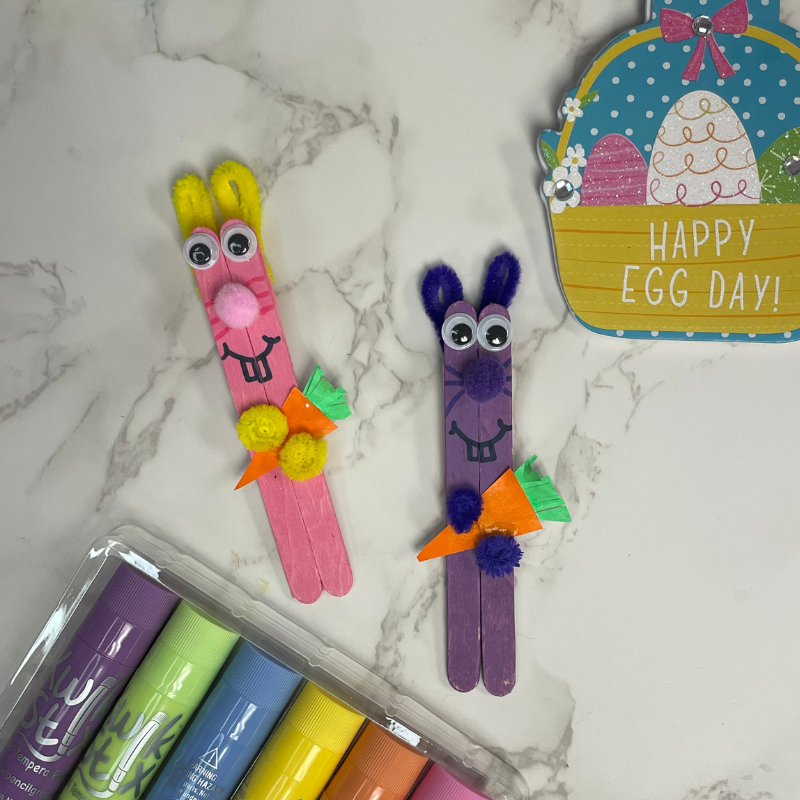 Popsicle stick bunny craft