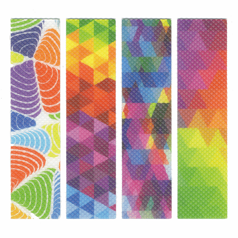 4 zen strips, calming strip in bumpy brights