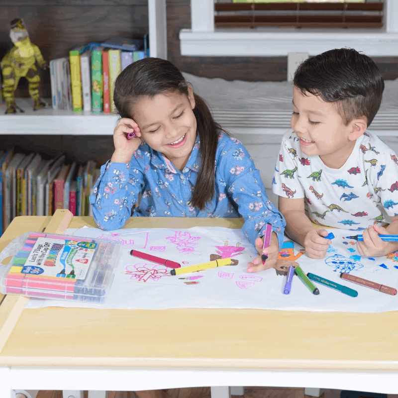 children coloring with magic stix markers