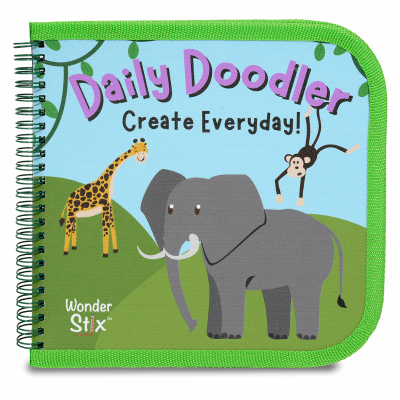 wild animals daily doodler reusable activity book