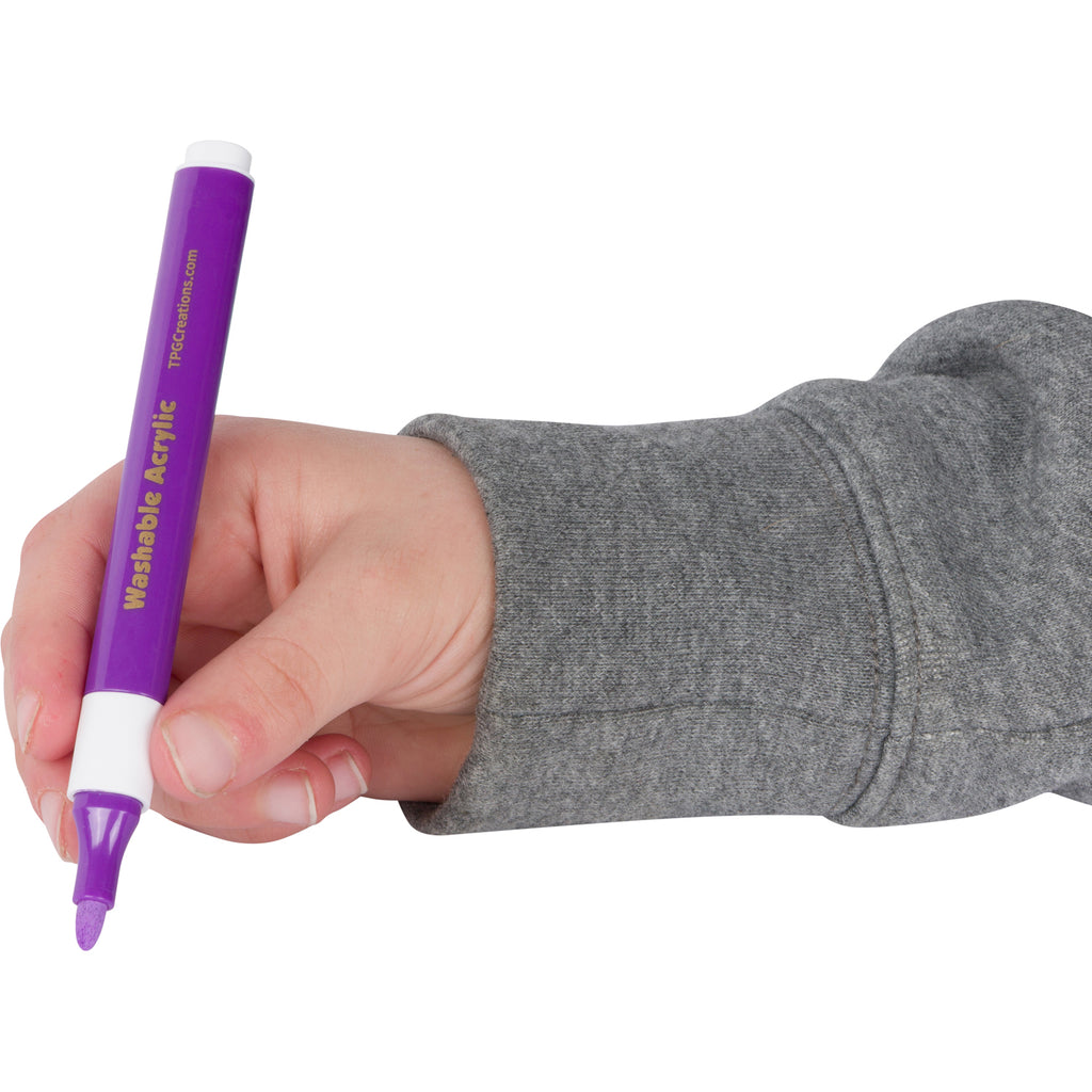 acrylic markers washable purple marker in hand