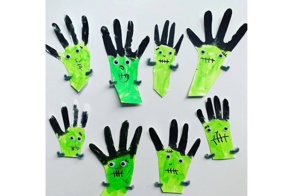 hand shaped Frankenstein crafts