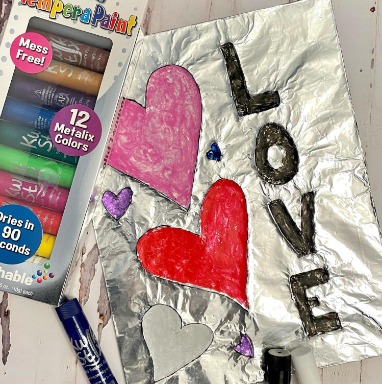 shimmery valentines day craft