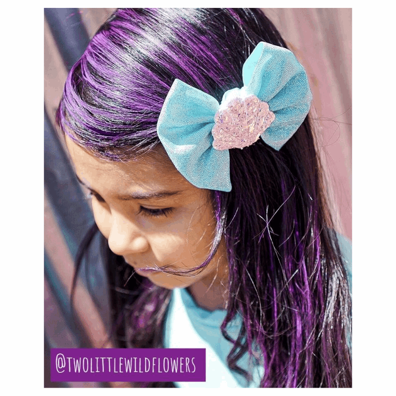 little girl with purple hair chalk