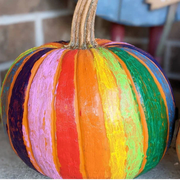 pumpkin painted in assorted colors