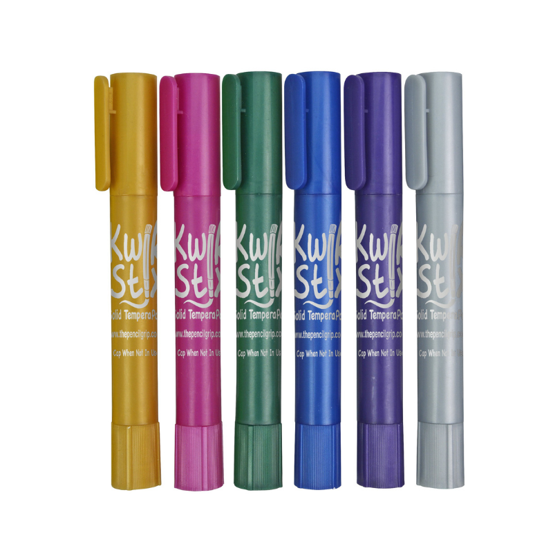 6 pack metallic thin stix solid tempera paint pens 