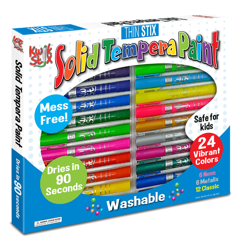 24 pack solid tempera paint sticks thin stix