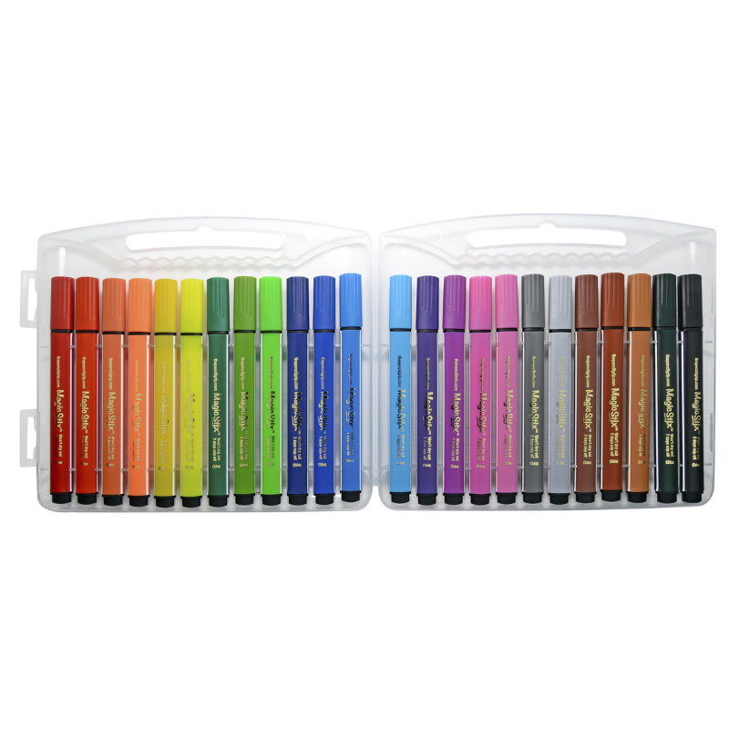 Magic Stix Washable Kids Markers 24 Pack Travel Case