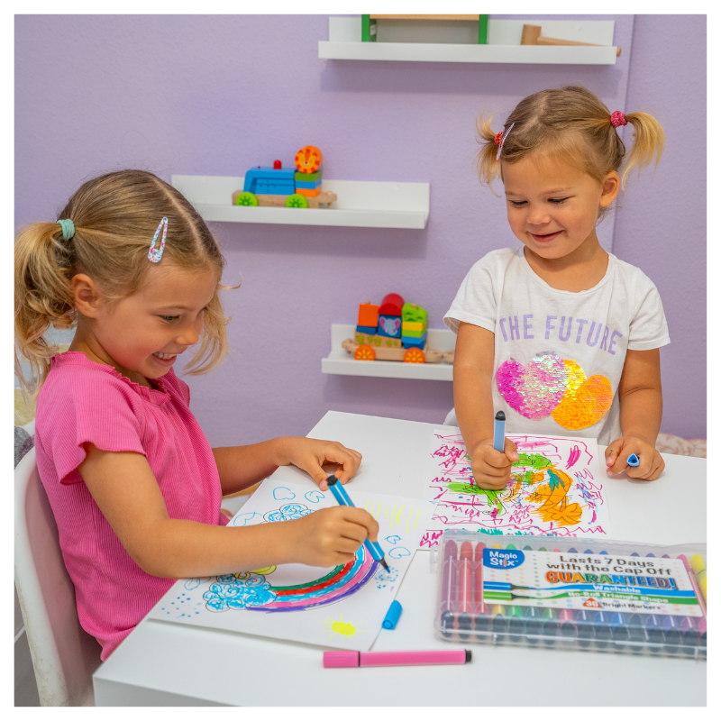 children drawing with magic stix