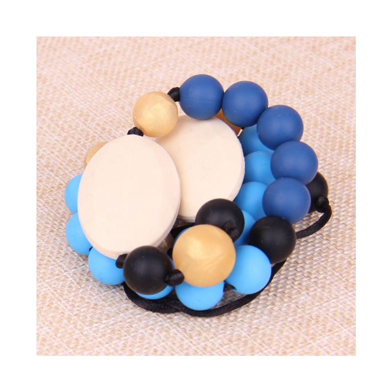 Silicone Beaded Oval Style Teething Necklace